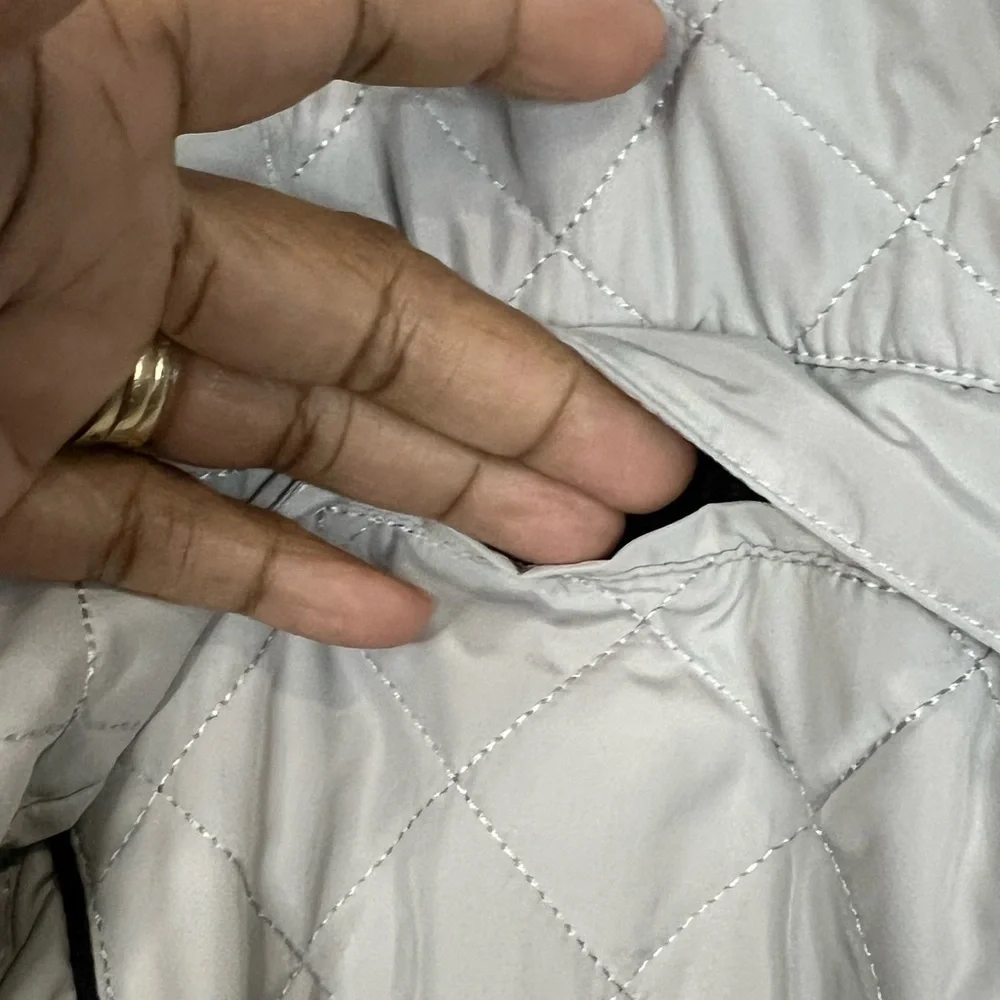 Chico’s Women’s Quilted Gray Jacket - Size 2 (Large - 12)